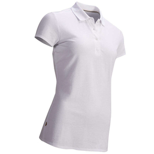 Chemise blanche pour femme à manches courtes, couleur unie, décontractée, en tissu tricoté polyester, longueur normale, séchage rapide, ODM OEM - Product Image 3