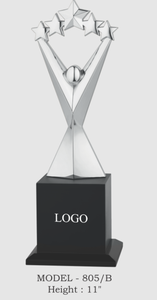 Trofeo de Metal Modelo 805 de 11 Pulgadas, Premio Deportivo de Aleación de Zinc Plateado con Grabado, Impresión UV y Base de Madera con Logotipo - Product Image 3