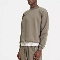 Sudadera de Cuello Redondo de Lujo, de Alta Calidad, de Algodón Orgánico Grueso, con Bordado 3D, Logotipo Personalizado, Talla Grande, Impermeable