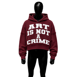 Sudadera con Capucha Urbana Premium Color Granate con Gráficos, Estilo Streetwear, Tejido Grueso, para Invierno, con Diseño Artístico Icónico y Letras, para Uso Diario, de Moda, con Lavado Vintage - Product Image 1