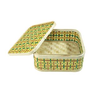 Viettimecraft Vente en gros Boîte de rangement écologique en bambou Motif Pikul Rectangle coloré Décoration de la maison Ramadan 100pcs quantité minimale de commande - Product Image 5