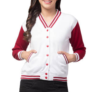 Blouson universitaire sur mesure 2026 en polyester tricoté, couleur unie, grandes tailles, manches en cuir, fermeture boutonnée, coupe classique - Product Image 4