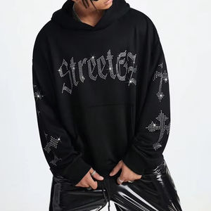 Sudaderas con Pedrería para Hombre, Tallas Grandes, Transpirables, Último Diseño, Sudaderas Básicas con Pedrería para Hombre en Venta, Ropa Urbana Personalizada al por Mayor - Product Image 4