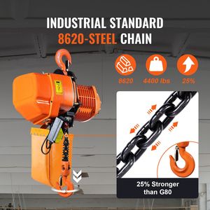 Paranco Elettrico a Catena Senza Fili da 2 Tonnellate, Capacità 4400 LBS, Altezza di Sollevamento 20 FT, Protezione IP54, Traliccio Elettrico Trifase per Uso Agricolo - Product Image 3