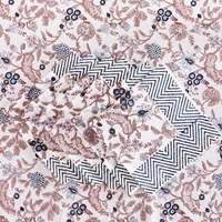 Nappe carrée en coton imprimé à la main avec motifs floraux indiens, moderne, écologique, réutilisable, motifs traditionnels indiens
