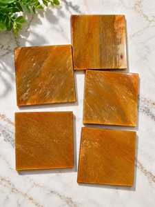 Posavasos Cuadrado de Cuarzo Dorado Natural, Posavasos de Cristal Pulido, Decoración de Mesa, Decoración del Hogar, Regalo para Bar o Restaurante - Product Image 2