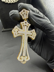 925 <b>Silver</b> Moissanite <b>Charm</b> Pendant Hip Hop Jewelry Luxury Bling Statement Sparkling Fashion Accessory Unisex - Product Image 2