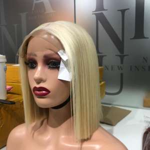 Couleur blonde 12 pouces perruque avec fermeture 6x6 Super Double dessiné cheveux humains vietnamiens de haute qualité - Product Image 3