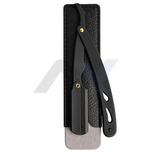 มีดโกนหนวดตรงสำหรับผู้ชาย สแตนเลสสีดำ สำหรับช่างตัดผม ยี่ห้อ OEM ราคาขายส่งจากโรงงาน - Product Image 5