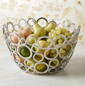 Panier à fruits moderne en fil métallique argenté, support de rangement pour la cuisine, bol à fruits, panier à légumes - Product Image 1