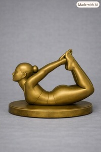 Golden Abstract Human Figurine Sculpture Set Tabletop Decor Minimalist <b>Resin</b> Artistic Statues for Living Room Home Office - Product Image 5