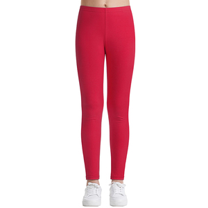 Leggings blancos con cintura elástica para niñas, de algodón y spandex, con logotipo de marca personalizado, uniformes escolares, pantalones al por mayor. - Product Image 3