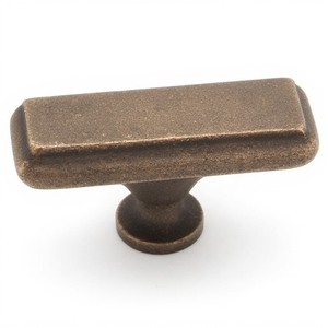 Poignée de porte élégante en laiton, design rond massif, finition polie, pour porte en bois moderne - Product Image 2