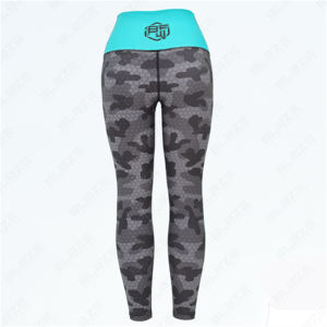 Pantalon de yoga personnalisé sans couture avec tissu élasthanne/nylon ceinture élastique pour flexibilité confort taille élastique leggings de yoga - Product Image 2