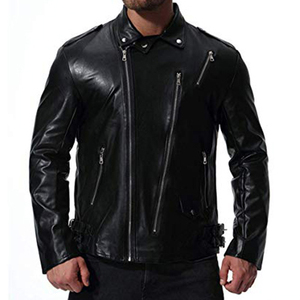 Custom Logo Distressed <b>Faux</b> PU <b>Leather</b> Waterproof Winter Biker <b>Jacket</b> <b>Mens</b> Retro Streetwear Coat - Product Image 2
