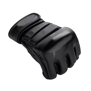Guantes de Boxeo de Medio Dedo de Cuero PU Transpirables con Cierre para MMA/Kickboxing, Karate, Muay Thai, Entrenamiento y Grappling - Product Image 1