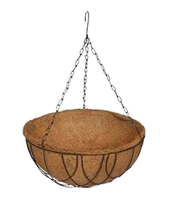 Pot de fleurs suspendu en fibre de coco, minimaliste et rustique, avec cadre en fil métallique, écologique, avec trou de drainage, pour usage intérieur et extérieur - Product Image 4