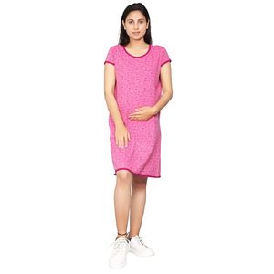 Women's Maternity Top <b>Tunic</b> Pregnancy Clothes Nightshirt Heart Designs Round Neck Half Sleeves for Next Mom to Be - Product Image 1