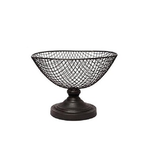 Nouveauté : Panier de rangement pour fruits de luxe en métal antique, design élégant, avec base en bois, taille et forme personnalisables - Product Image 1