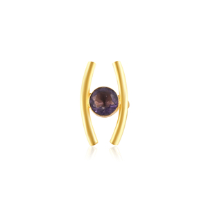Purple Amethyst Hydro Stone Gold Plated Brass <b>Ring</b> Handmade Trendy Gemstone Jewelry for <b>Women</b> - Product Image 1