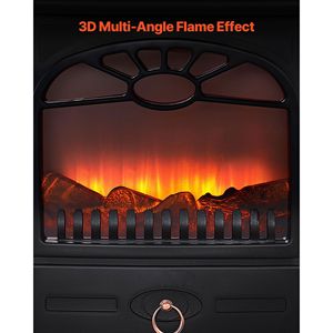 Cheminée électrique autoportante de 22,8 pouces, poêle chauffant 1500W 5120BTU, portable avec protection contre la surchauffe, design en verre réaliste - Product Image 4