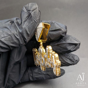 Colgante de Moissanita con Nombre Personalizado, Diseño en Forma de Diamante, Tono Dorado, Regalo de Joyería - Product Image 5