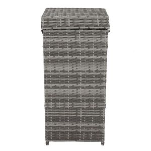 Gary Gradient Rattan Trash Can with Top Cover and Iron Frame Elegant Waste Bins - Product Image 5