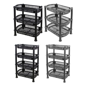 Chariot de cuisine en métal durable avec revêtement en poudre, 3 paniers de rangement et structure robuste à forte capacité de charge - Product Image 3