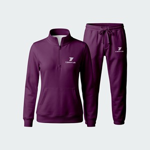 Conjunto Deportivo de Mujer con Cierre de Cremallera de un Cuarto, Transpirable, Ligero y de Secado Rápido, con Pantalones con Cordón, Ropa de Invierno, Estilo Urbano - Product Image 1