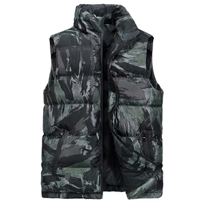 Chaleco acolchado de camuflaje para hombre al por mayor, sin mangas, cálido para invierno, con bolsillos con cremallera, ropa exterior personalizada a granel - Product Image 3