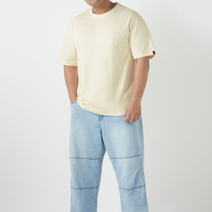 2026 Heavyweight Plus Size Men's T-shirts Polyester/Cotton Blend Blank <b>Plain</b> Mock Neck Regular Fit Front Breathable Eco-Friendly - Product Image 5