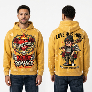 Full Zip Up Men Hoodie Streetwear Heavyweight <b>Cardigan</b> Hooded Sweatshirt Custom Zipper Hoody Manufacturer Wholesale Bulk Order - Product Image 4