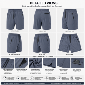 Pantalones Cortos de Senderismo Ligeros para Hombre, Corte Regular, Transpirables, para Trekking, Camping, con Logotipo Personalizado - Product Image 3