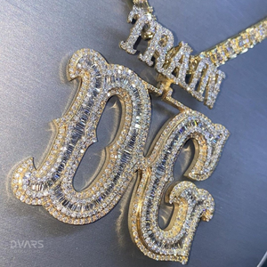 VVS Baguette And Round Moissanite Iced Out Custom <b>Letter</b> Pendant 925 Sterling <b>Silver</b> Hip Hop Customized <b>Necklace</b> Birthday Gifts - Product Image 6