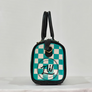 Latest Large Capacity <b>Leather</b> <b>Tooled</b> Tote Bag Fashion Shoulder Bag Checkered Pattern Purse With Heart Design Women's Handbags - Product Image 4