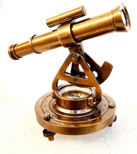 Telescopio decorativo de latón de 4 pulgadas con brújula en la base, regalo perfecto para ingenieros, arquitectos y científicos, hecho a mano. - Product Image 5
