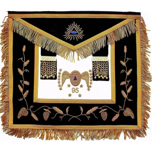 95th Degree Scottish Rite Apron Purple Velvet Gold Braid Bullion <b>Wire</b> Fringe Masonic Regalia Freemason Lodge Premium Ceremonial - Product Image 5