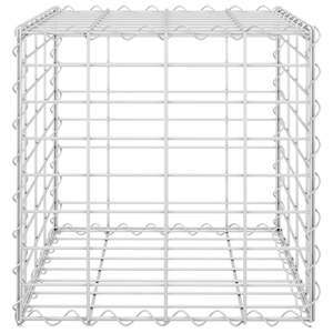 Bac à plantes surélevé en gabion durable 15,7x15,7x15,7 po en fil d'acier argenté – Sacs de culture polyvalents - Product Image 3
