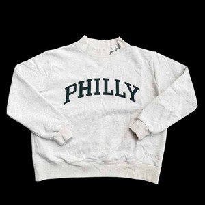 Philly Custom Unisex <b>Mock</b> <b>Neck</b> Sweatshirt University College Greek Apparel Chenille Embroidery Gingham Patch Cotton Fleece - Product Image 1