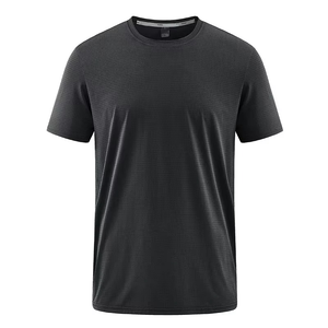 Camiseta de Manga Corta para Hombre, Cuello Redondo, Azul, Corte Regular, Secado Rápido, Tejido de Poliéster, Color Sólido, Informal - Product Image 2