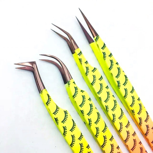 MAGMA BEAUTY New Design Lash Extension Tweezers Diamond Grip Solid Stainless Steel 90 Degree Fiber Eyelash Tweezers Customizable - Product Image 4
