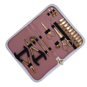 Kit Profesional de Herramientas para Extensiones de Cabello, Alicates Metálicos, Tijeras, Gancho, Herramienta de Instalación y Remoción de Lazos para Instalación de Hilos de Peluca - Product Image 1