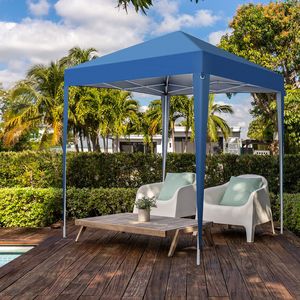 Tenda Pop-up Pratica Blu 2 X 2m, Impermeabile, Design Pieghevole ad Angolo Retto - Product Image 2