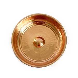Cuenco de Baño Kurnaci de Cobre Blanco IndiaCopper, 16-20 cm, Hecho a Mano, Ecológico, Diseño Tradicional, para Uso en Hoteles, Sauna Finlandesa - Product Image 1