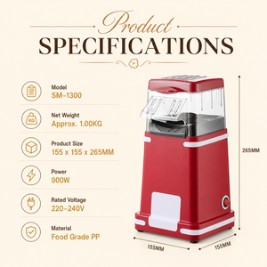Ensemble de bols à popcorn pour soirée cinéma à domicile avec machine à popcorn électrique à air chaud pour servir des collations lors de fêtes en cuisine - Product Image 6