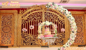 Punjabi boda Roka ceremonia decoración paneles Rajasthani marcos de puerta para boda escenario decoración nueva boda FRP marcos para decoración de escenario - Product Image 2