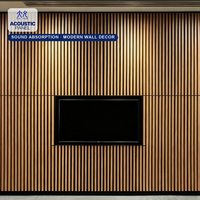 Panneau acoustique en lattes de bois prêt à l'emploi, absorbant le son, décoratif, pour les projets d'aménagement intérieur des salles de cours des écoles