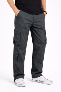 Pantalones Cargo Urban Graphite Multi-Pocket Utility para Hombre – Un moderno y esencial complemento para el día a día, confeccionado con tela resistente y rica en algodón - Product Image 1