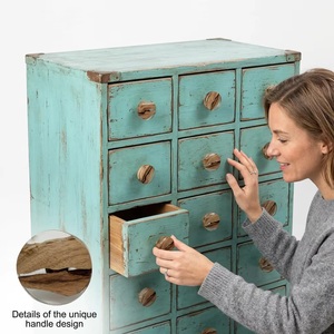 Modern Round Resin Wood Brass Drawer Knob for Dresser Cabinet <b>Wardrobe</b> Furniture Handle Durable Design - Product Image 3