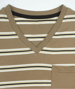 Camiseta de Algodón a Rayas Sublimada Transpirable de Alta Calidad al por Mayor, Camiseta Casual de Manga Corta para Hombre 2026 - Product Image 5